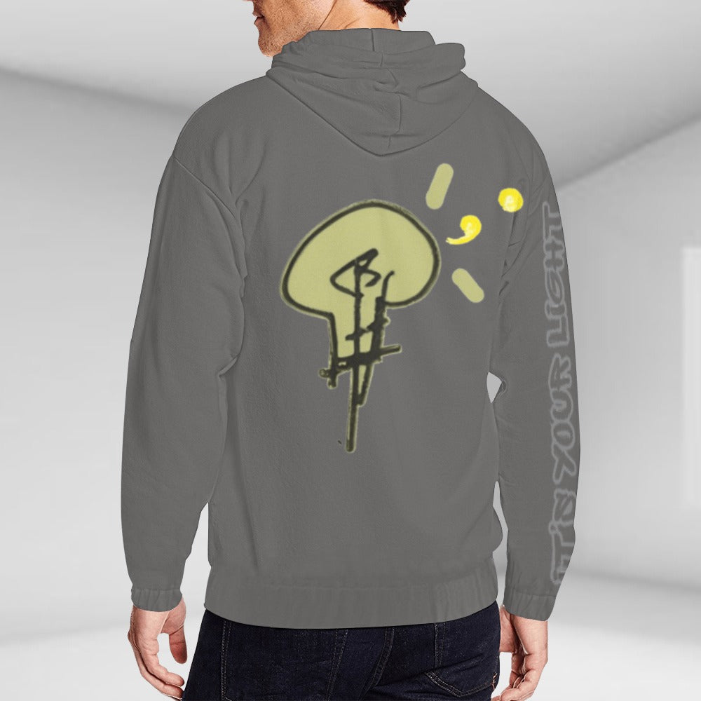 Unisex No Dim Lightbulb Zip-Up Hoodie