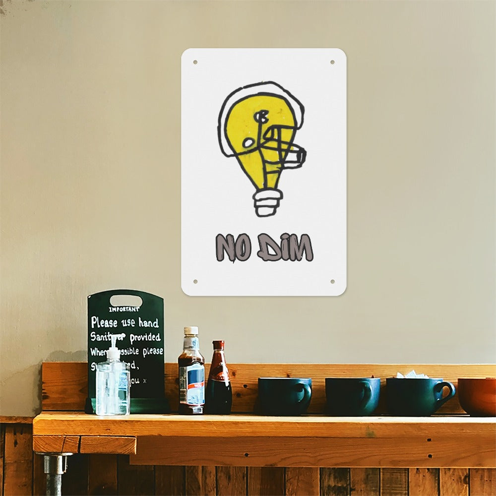 No Dim Football Metal Sign