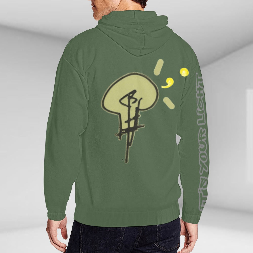 Unisex No Dim Lightbulb Zip-Up Hoodie