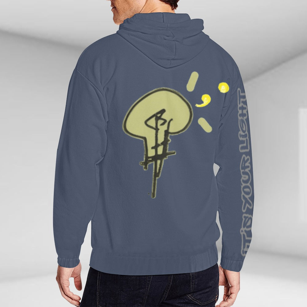 Unisex No Dim Lightbulb Zip-Up Hoodie