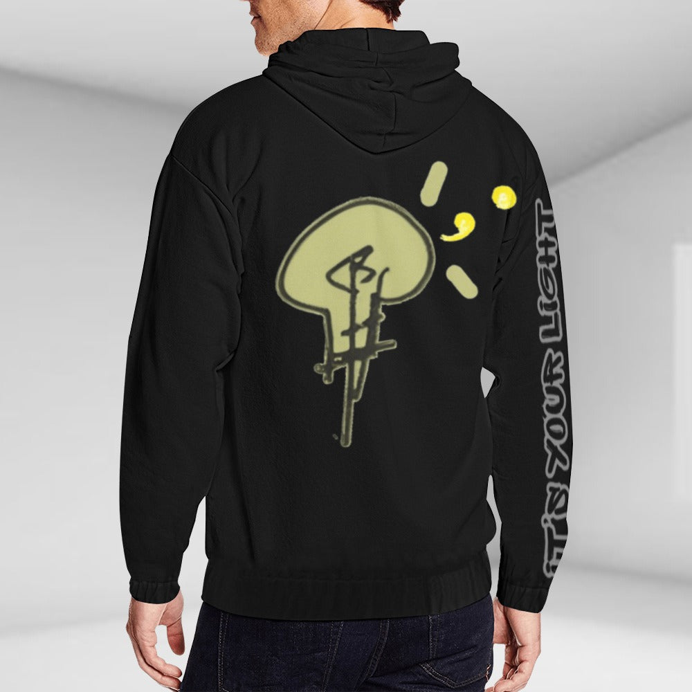 Unisex No Dim Lightbulb Zip-Up Hoodie