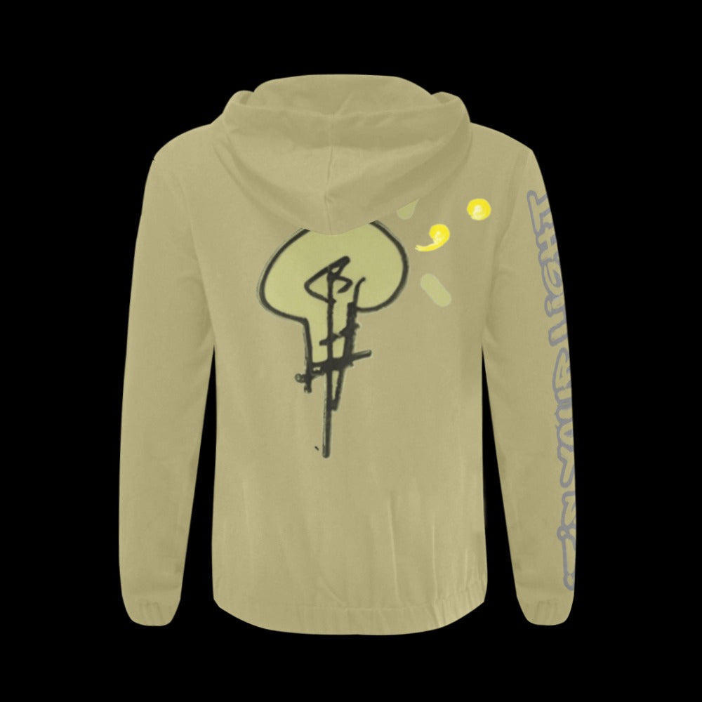 Unisex No Dim Lightbulb Zip-Up Hoodie