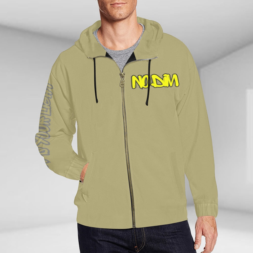 Unisex No Dim Lightbulb Zip-Up Hoodie