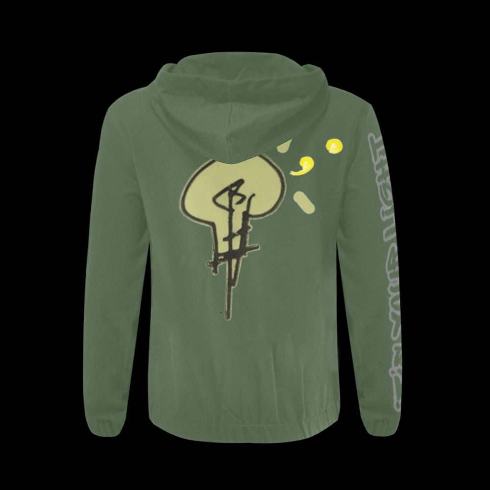 Unisex No Dim Lightbulb Zip-Up Hoodie