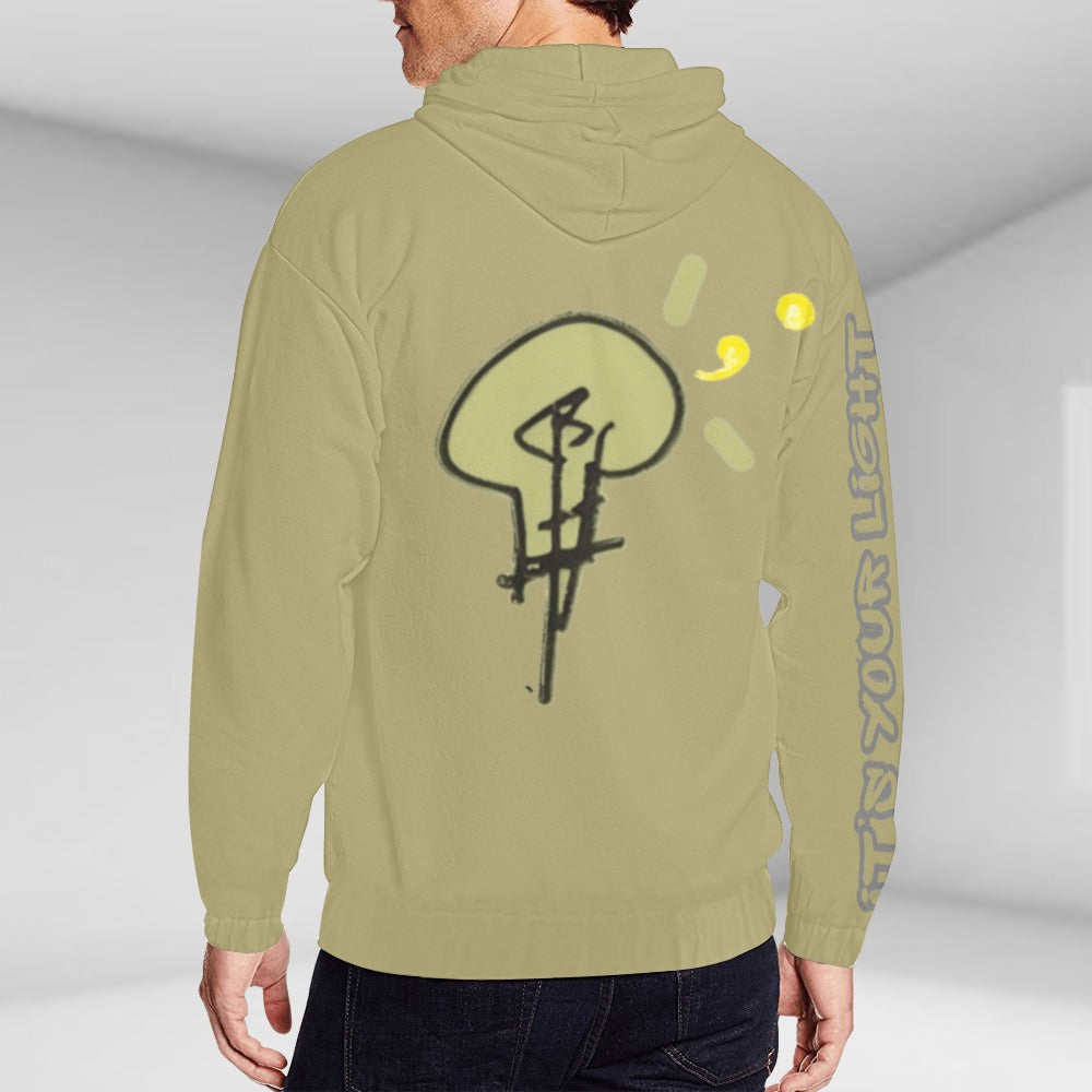 Unisex No Dim Lightbulb Zip-Up Hoodie