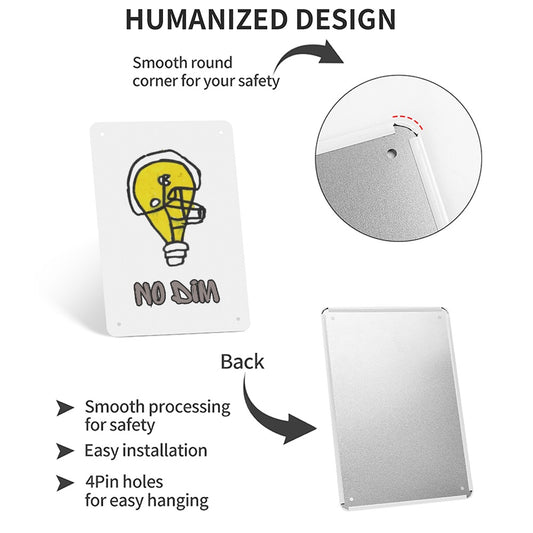 No Dim Football Metal Sign