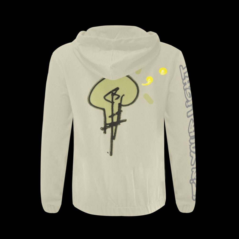 Unisex No Dim Lightbulb Zip-Up Hoodie
