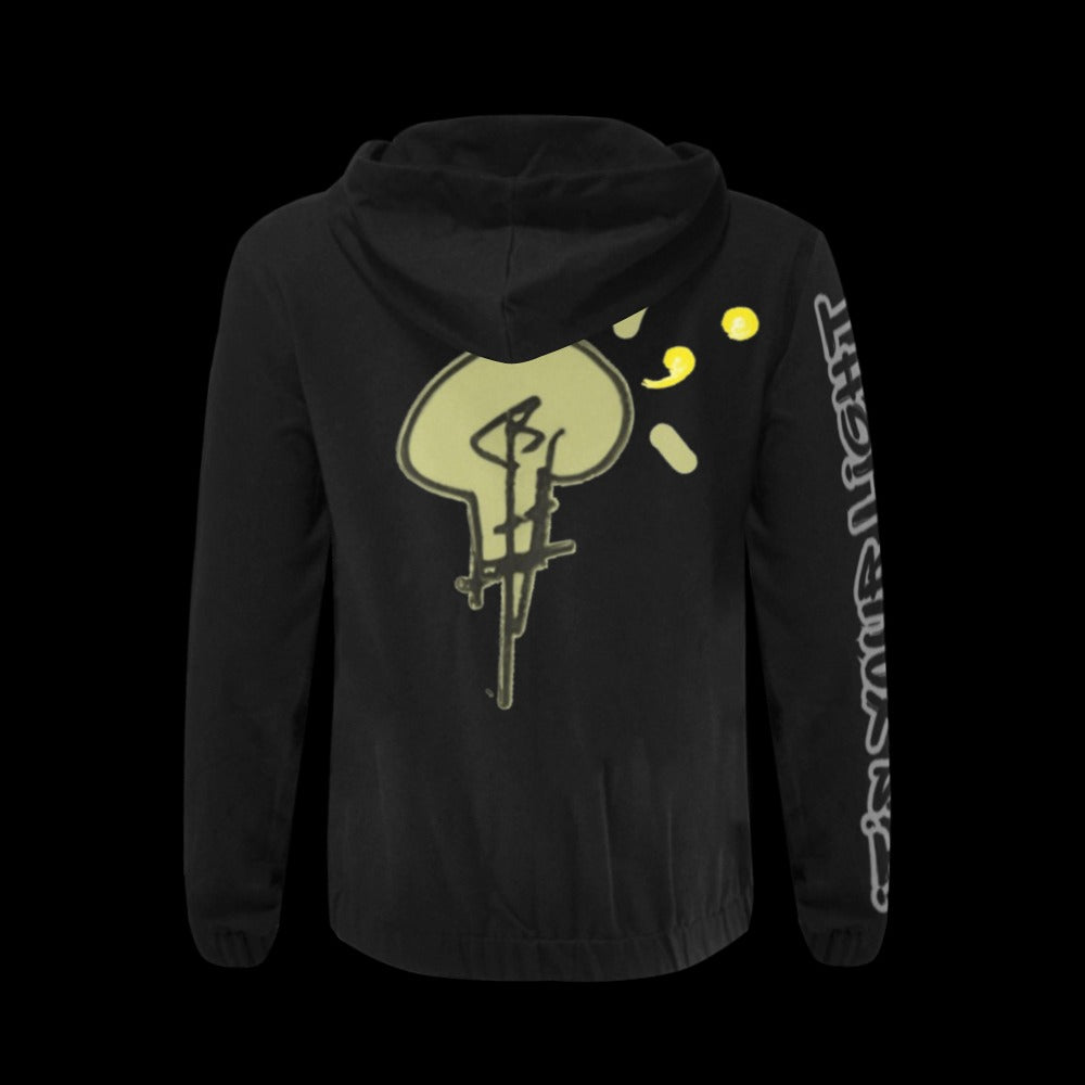 Unisex No Dim Lightbulb Zip-Up Hoodie