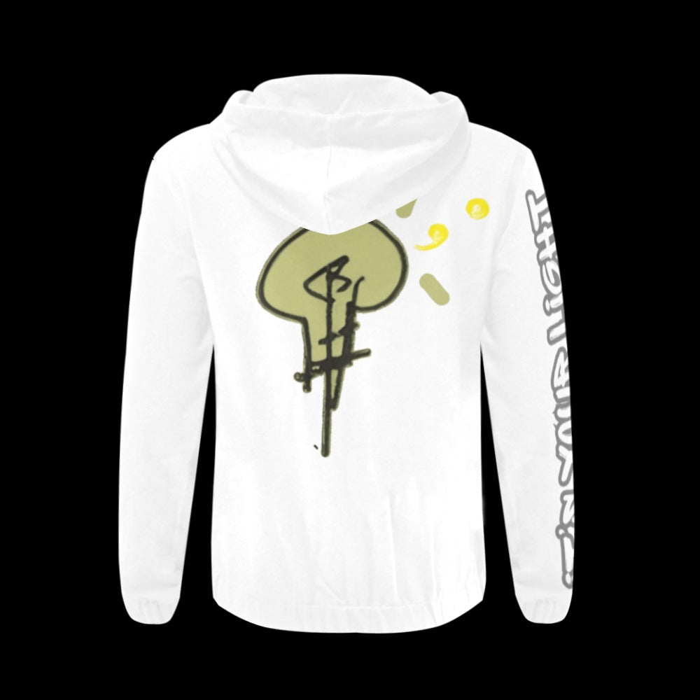 Unisex No Dim Lightbulb Zip-Up Hoodie