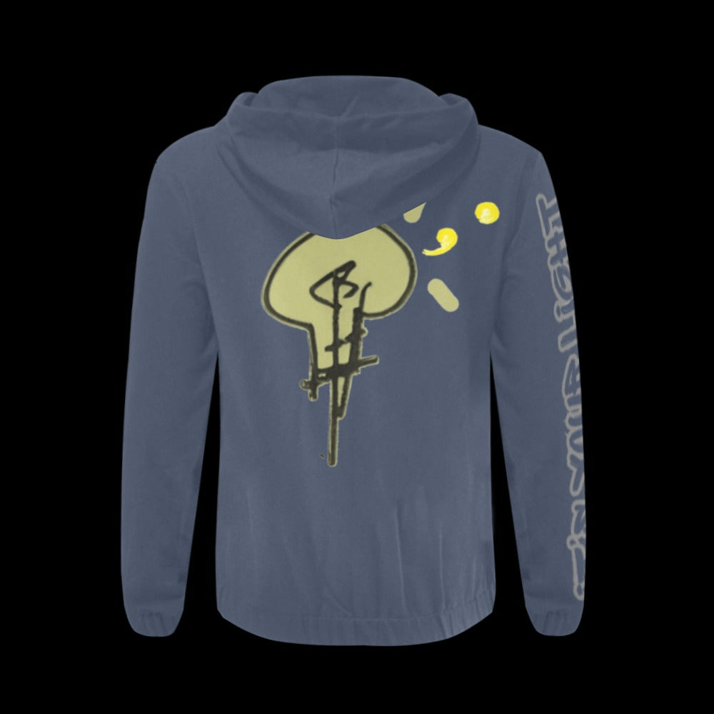 Unisex No Dim Lightbulb Zip-Up Hoodie
